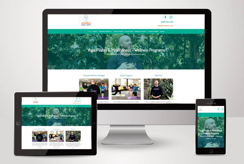 The Mindful Body and Spirit website designed and built by Kasio99