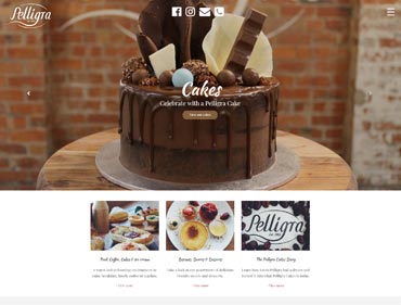 A screen shot of website development for Melbourne Cake shop - Pelligra Cakes