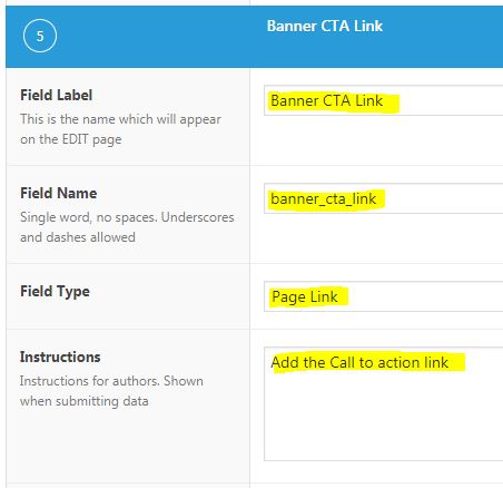 Advance Custom Fields - Banner CTA Link configuration